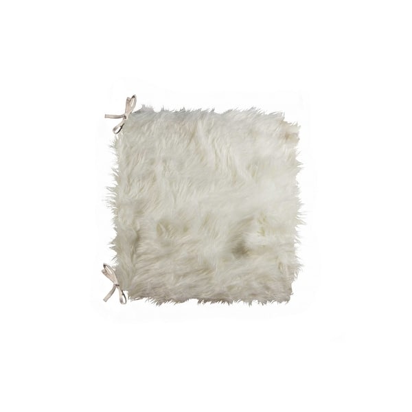 Set of 2 Off White Cozy Faux Fur Chair Pads Bed Bath & Beyond 32498896